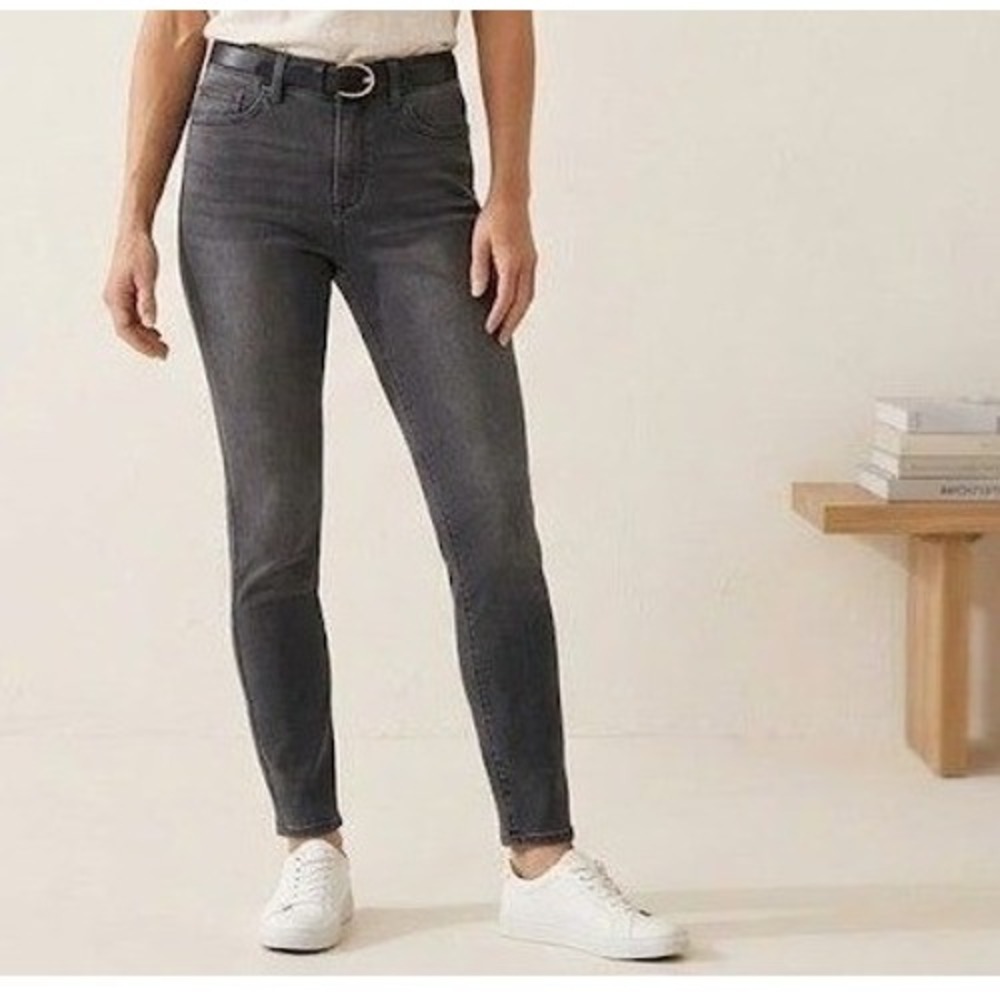 NYDJ Ami Skinny Jeans Womens 8 Charcoal Grey New High Rise Stretch Denim Chic